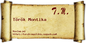 Török Montika névjegykártya